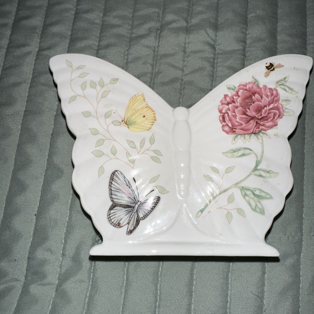Vintage 1990's Lenox Butterfly Meadow Figural Napkin Holder